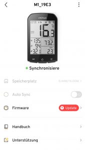 CYCPLUS M1 Fahrradcomputer Xoss-App