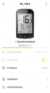 CYCPLUS M1 Fahrradcomputer Xoss-App