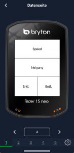Bryton Rider 15 neo Fahrradcomputer App