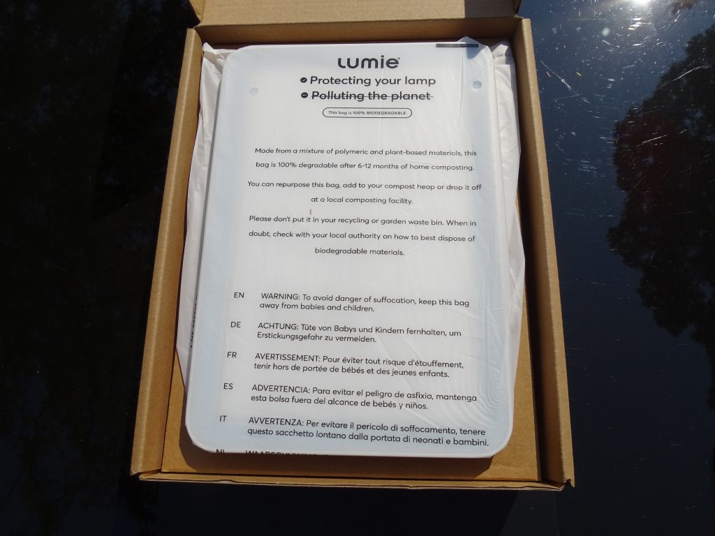 Lumie Mini Tageslichtlampe Verpackung geöffnet