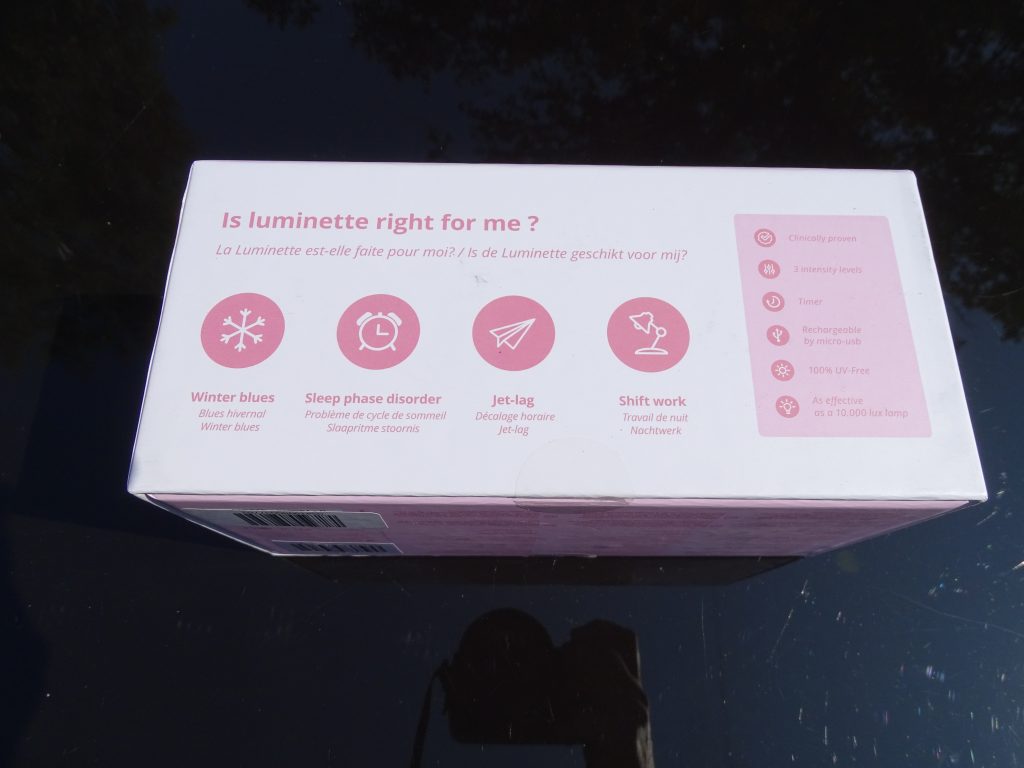 Luminette 3 Tageslichtbrille Verpackung Seite