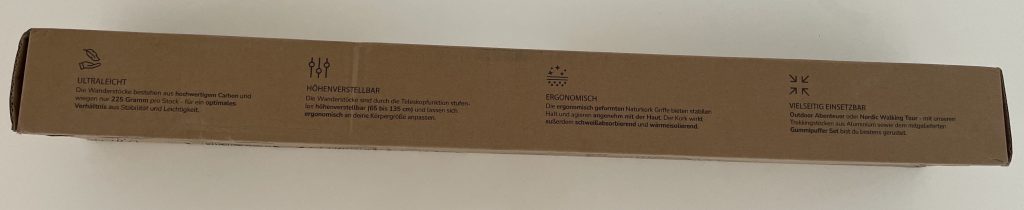 NORDMUT® Wanderstöcke im Karton von der Seite