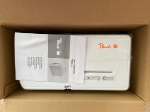 Peach PS500-15 Aktenvernichter in der Verpackung