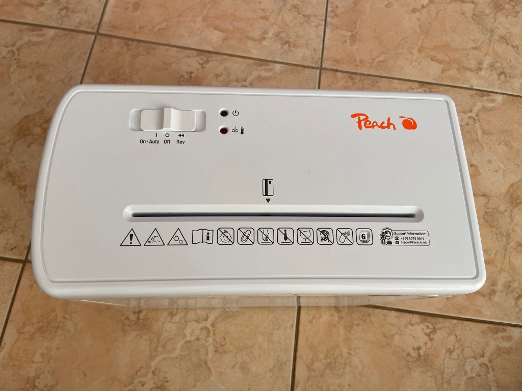 Peach PS500-15 Aktenvernichter von oben