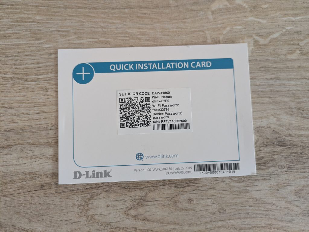 QR-Code für den D-Link DAP-X1860 WLAN-Repeater