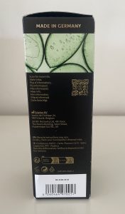 Satin Naturel Aloe Vera Gel Gesichtscreme Verpackung von der Seite