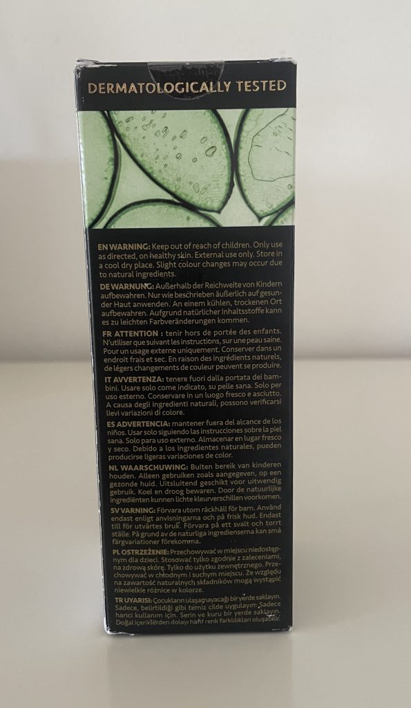 Satin Naturel Aloe Vera Gel Gesichtscreme Verpackung von hinten