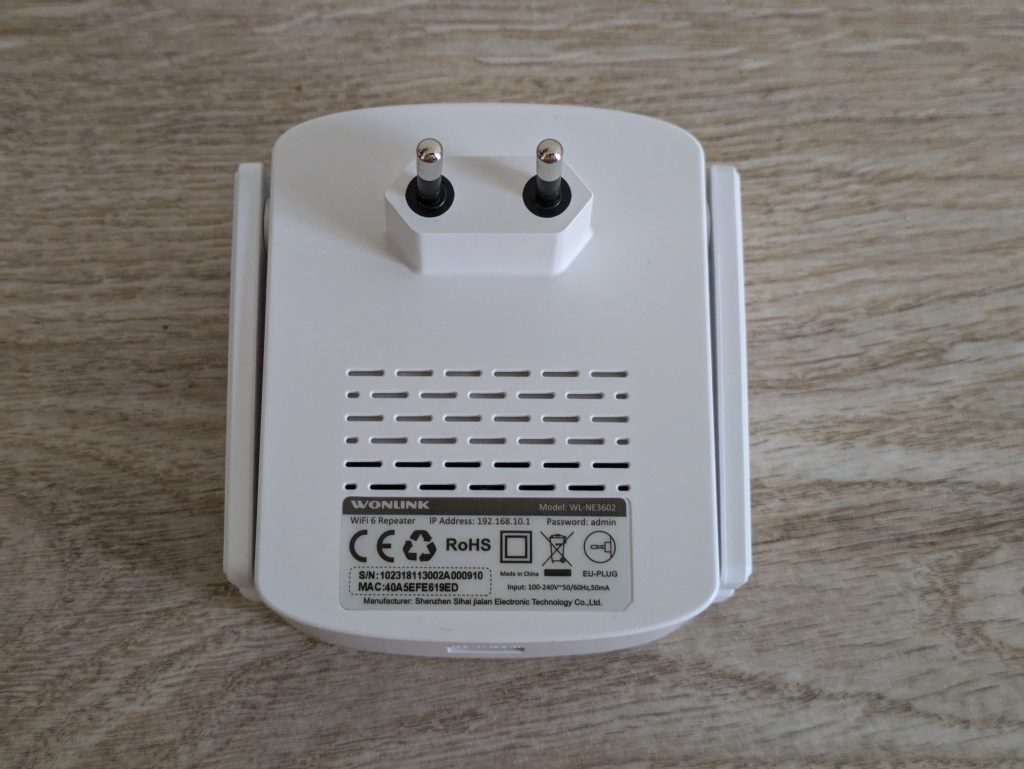 WONLINK WL-NE3602 WLAN-Repeater von hinten