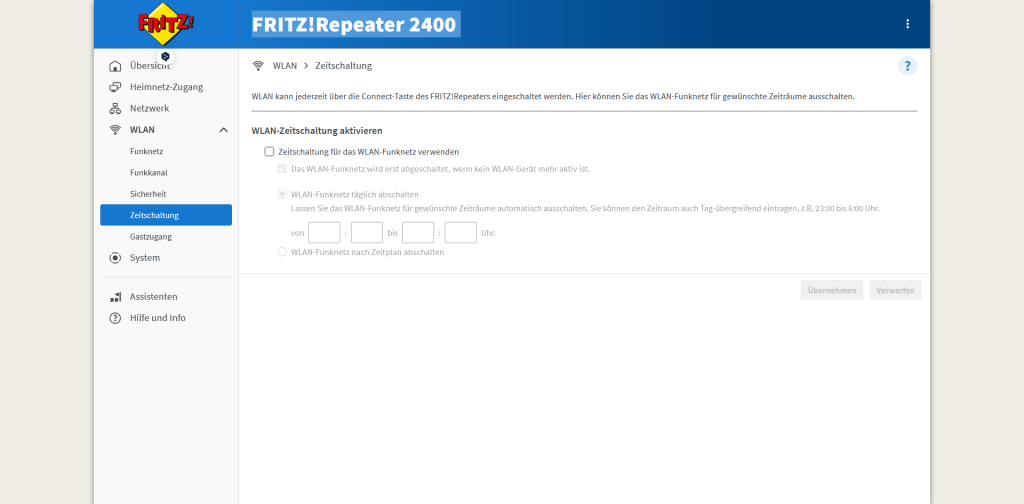 Webbrowser des AVM FRITZ! 2400 WLAN-Repeaters (3)