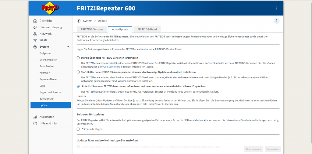 Webbrowser des AVM FRITZ! 600 WLAN-Repeaters (2)