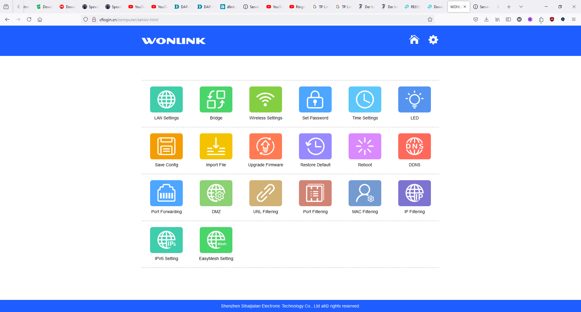 Webbrowser des WONLINK WL-NE3602 WLAN-Repeaters (2)