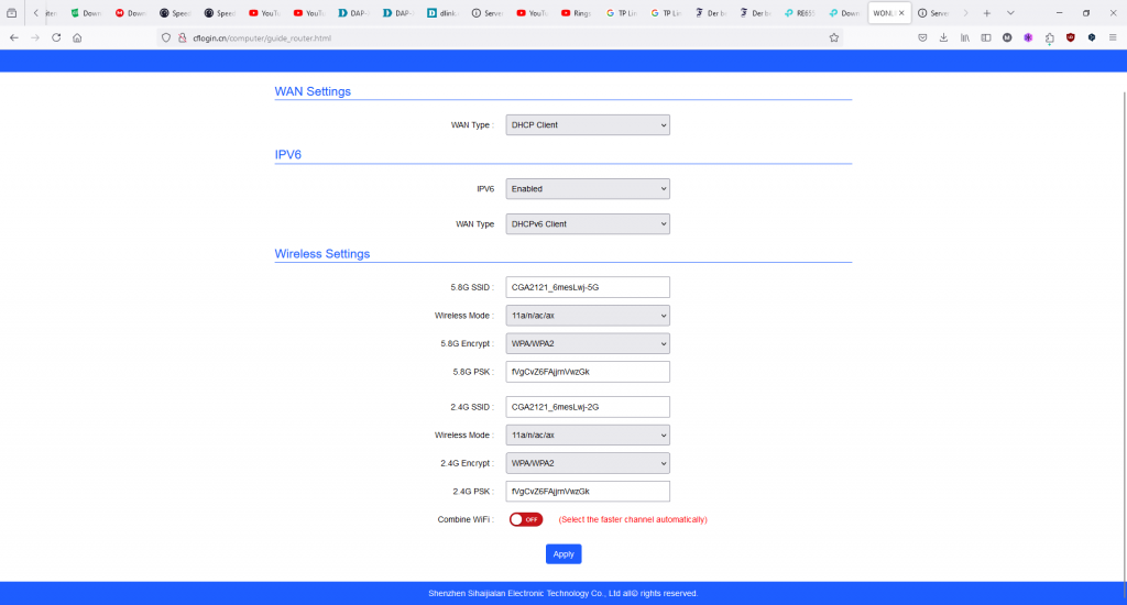 Webbrowser des WONLINK WL-NE3602 WLAN-Repeaters (6)