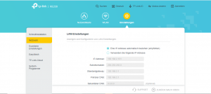 Weboberfläche des TP Link RE230 WLAN-Repeaters (3)