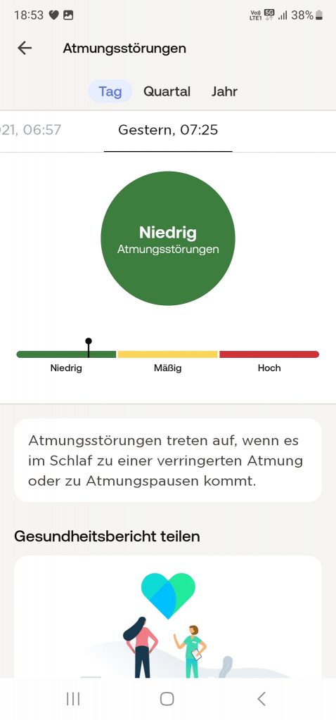 Withings ScanWatch 2 Smartwatch App Atmungsstörungen