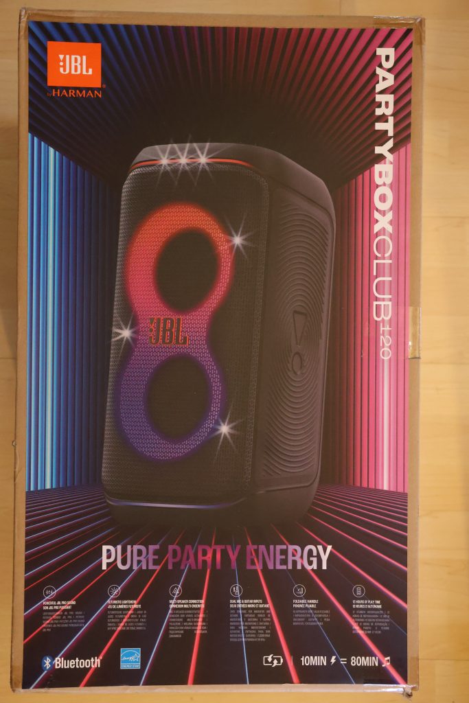 JBL Partybox Club 120 Bluetooth-Lautsprecher Karton Rückseite