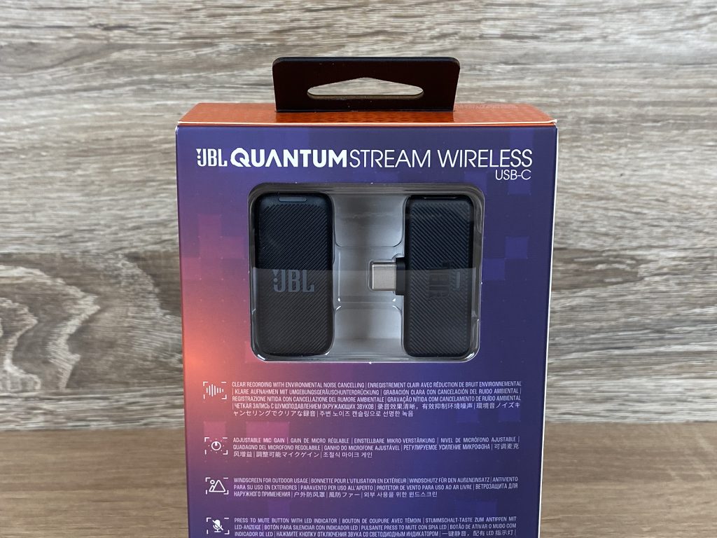JBL Quantum Stream Wireless Mikrofon Detail Verpackung