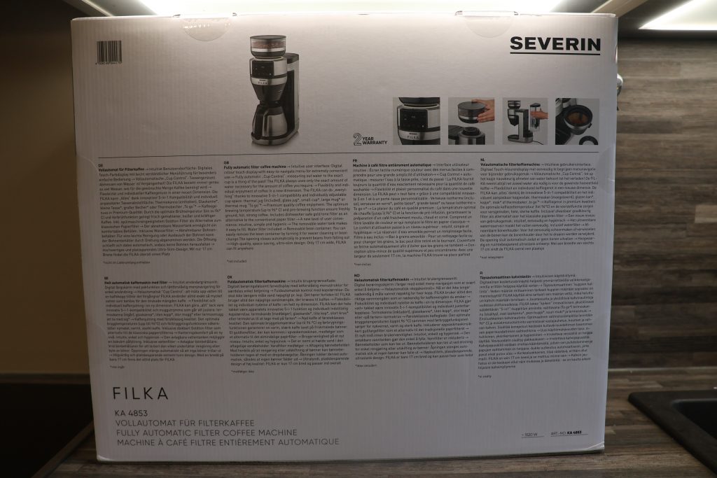 Severin Filka 2.0 Kaffemaschine Rückseite