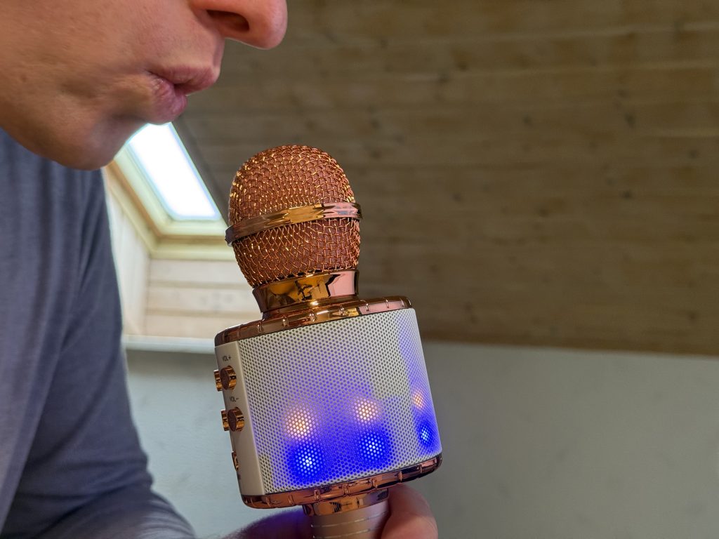 Fede WS-858L Mikrofon bei einer Aufnahme