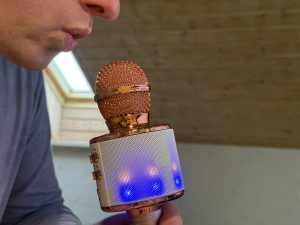 Fede WS-858L Mikrofon bei einer Aufnahme