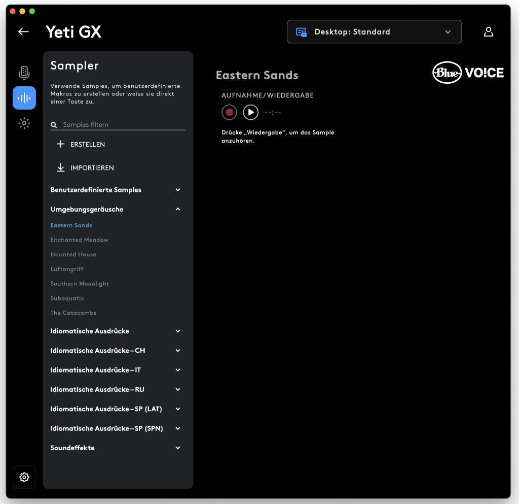 Logitech G Yeti GX Mikrofon G-Hub-Stoftware Einstellungen 4