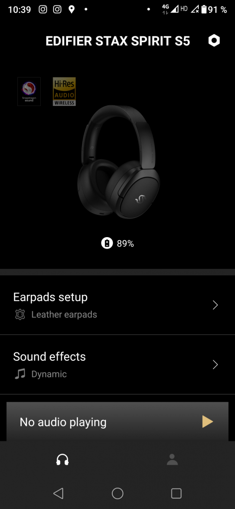 Edifier Stax Spirit S5 Bluetooth-Kopfhörer Screenshot