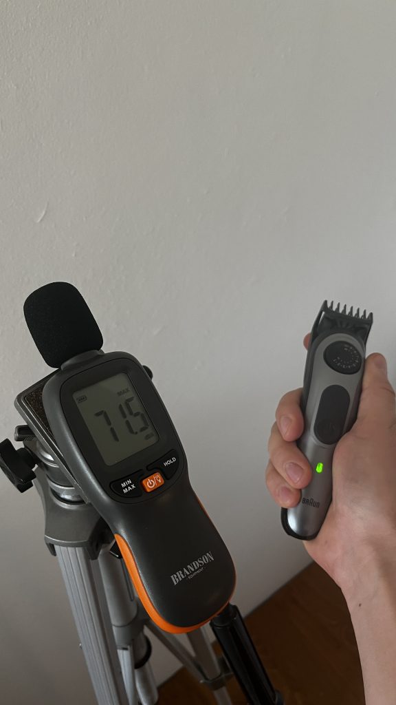 Braun BT7240 Barttrimmer Messung der Lautstärke
