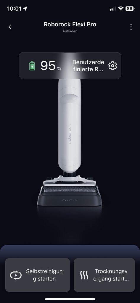 Roborock Flexi Pro Akku-Staubsauger App Startseite