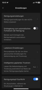 Roborock Flexi Pro Akku-Staubsauger weitere Einstellungen 1