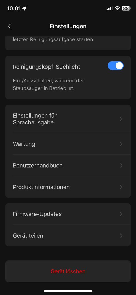 Roborock Flexi Pro Akku-Staubsauger weitere Einstellungen 2