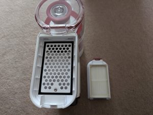 Severin HV 7166 Akku-Staubsauger Detail Filtergehäuse