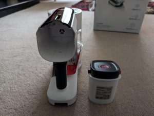 Severin HV 7166 Akku-Staubsauger Detail Akkufach