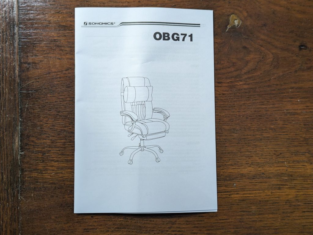 Anleitung des SONGMICS OBG71B Bürostuhls