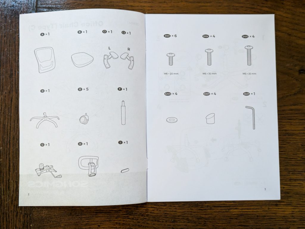 Anleitung des SONGMICS OBN047B01 Bürostuhls (2)