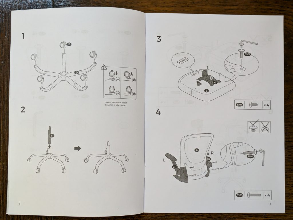 Anleitung des SONGMICS OBN047B01 Bürostuhls (3)