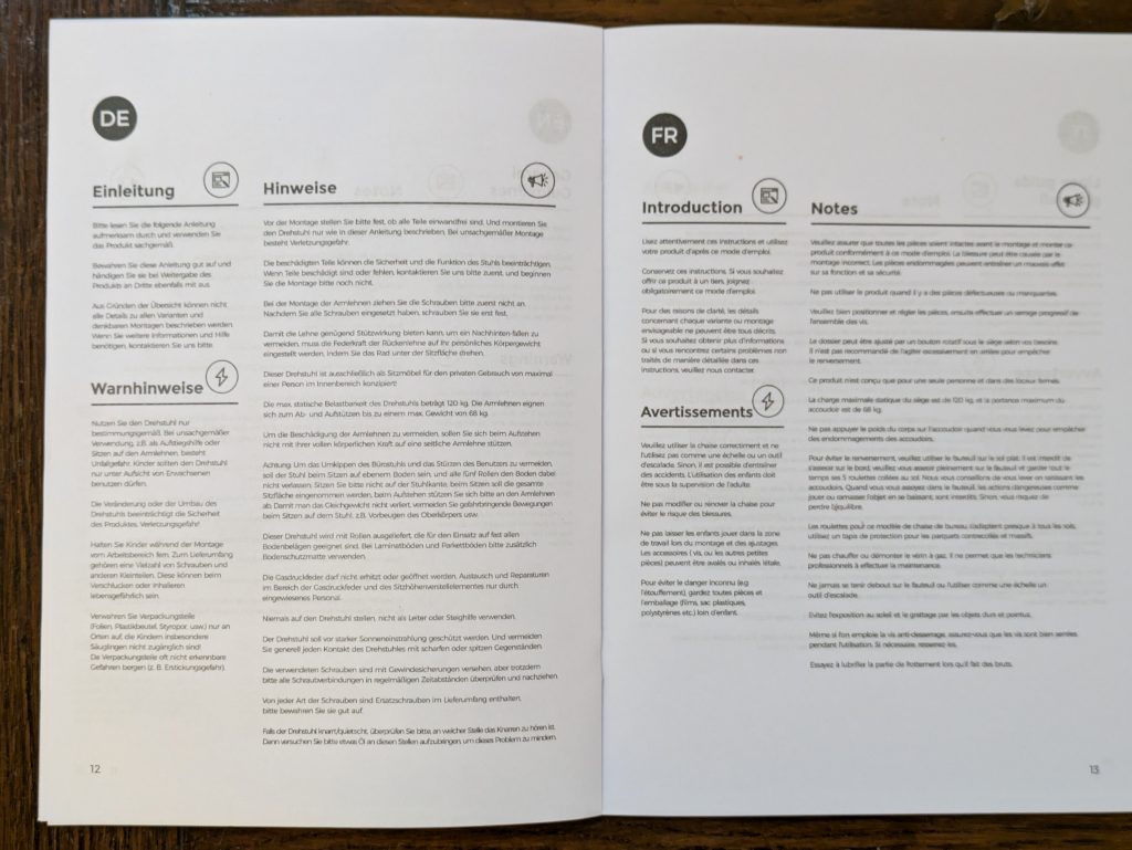 Anleitung des SONGMICS OBN047B01 Bürostuhls (6)