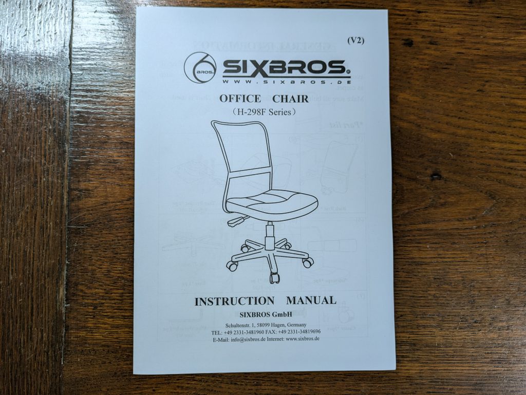 Anleitung des SixBros. H-298F2065 Bürostuhls