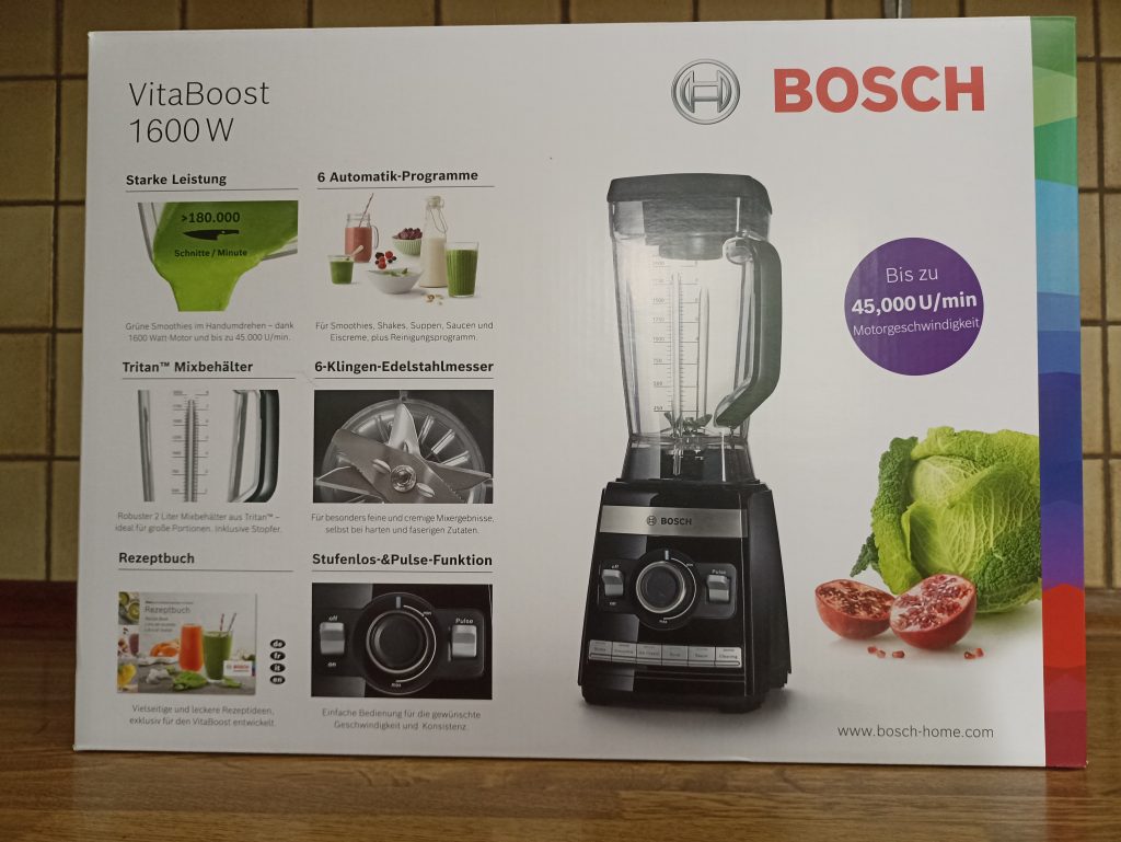 Bosch VitaBoost MMBH6P6BDE Standmixer, Verpackung Rückseite