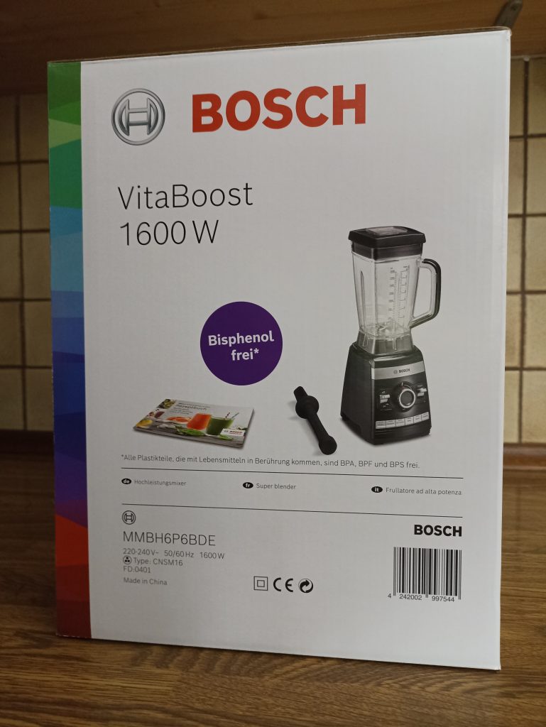 Bosch VitaBoost MMBH6P6BDE Standmixer, Verpackung Seitenansicht 2