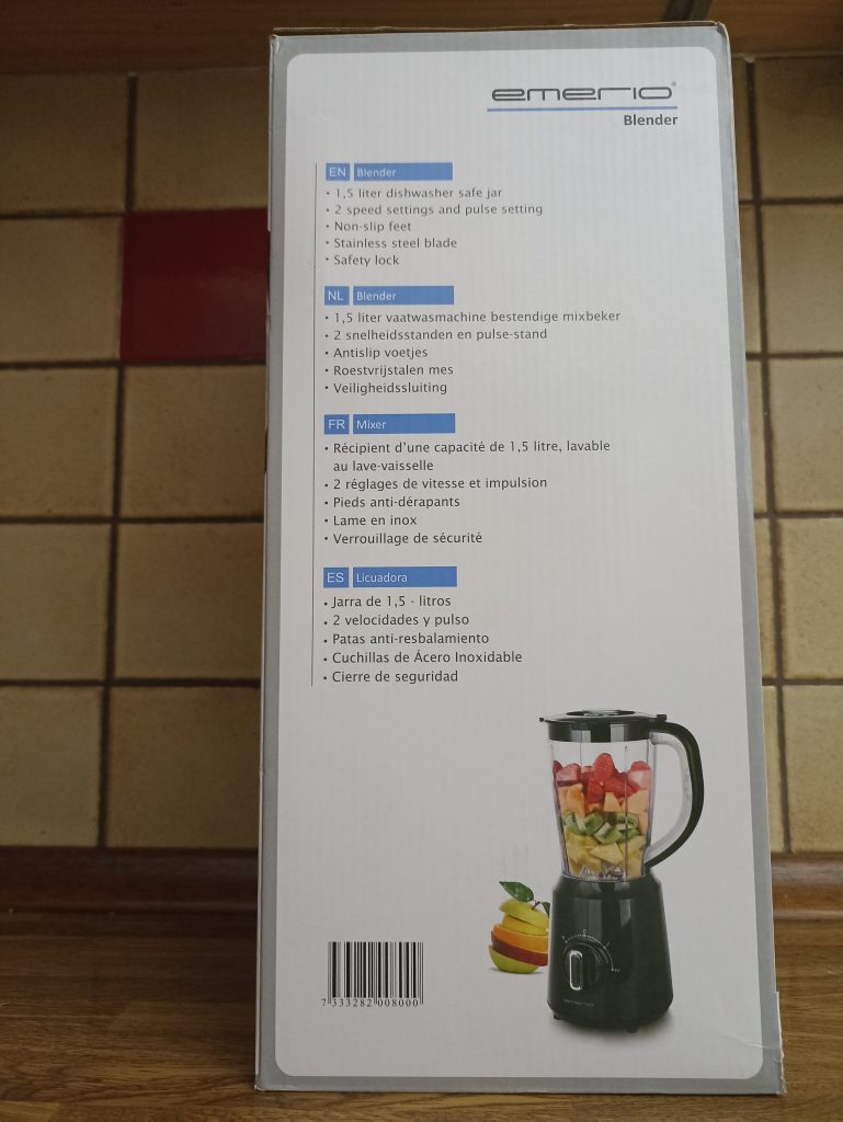 Emerio BL-12816.8 Standmixer, Verpackung Seitenansicht 2