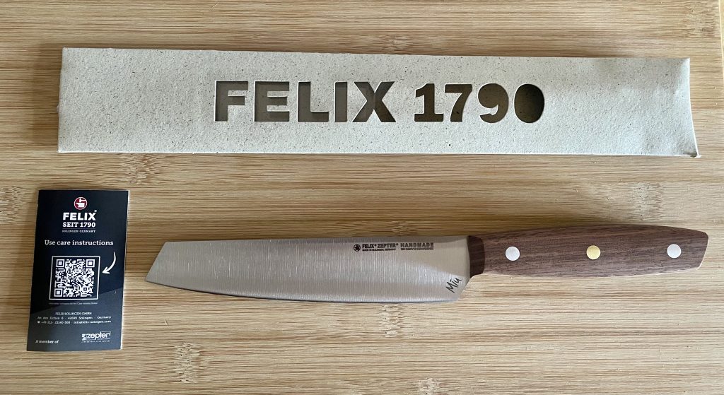 FELIX SOLINGEN MIU Küchenmesser ausgepackt mit Anleitung und Hülle