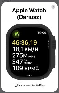 Apple Watch Ultra 2 Smartwatch auf dem geklonnten iPhone-Bildschirm