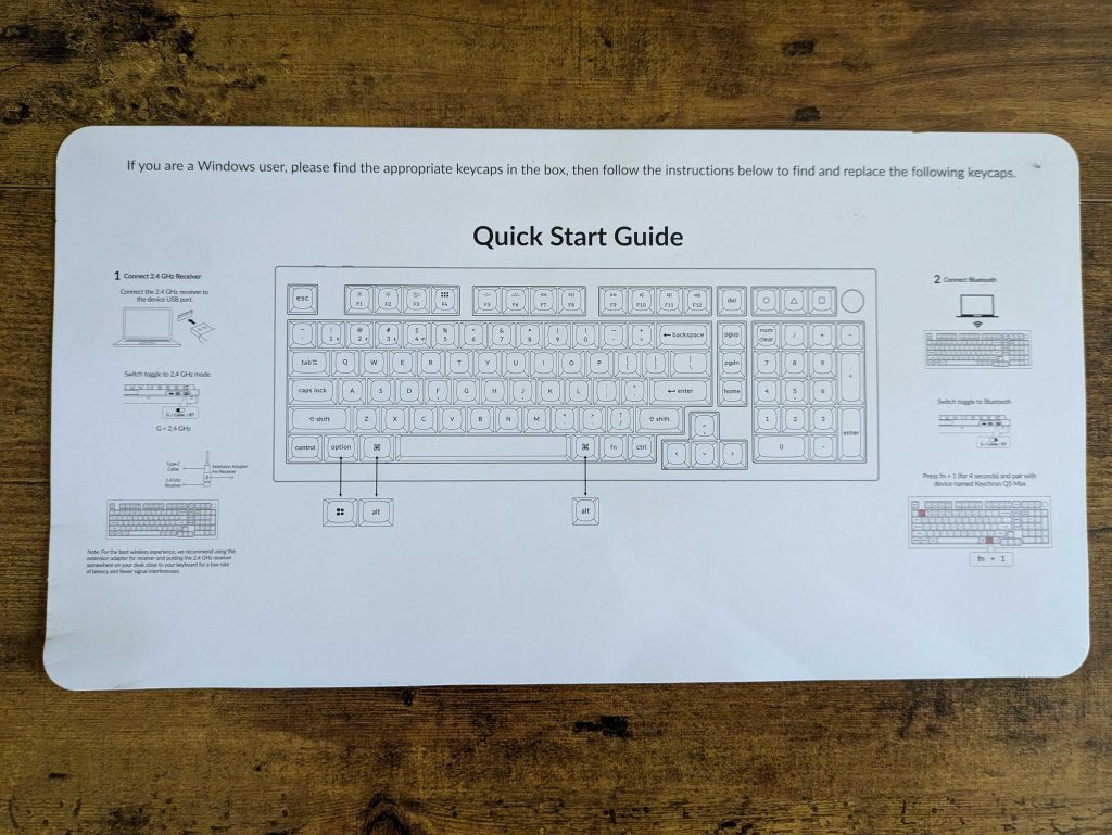Kurzanleitung der Keychron Q5 MAX Tastatur