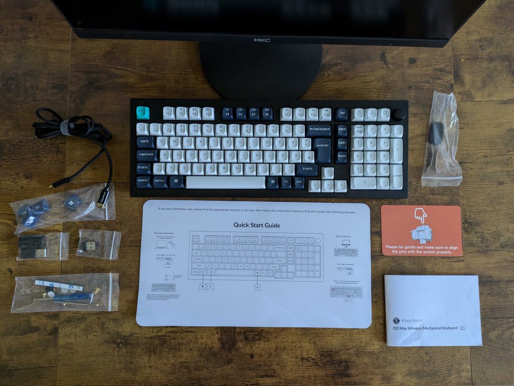 Lieferumfang der Keychron Q5 MAX Tastatur