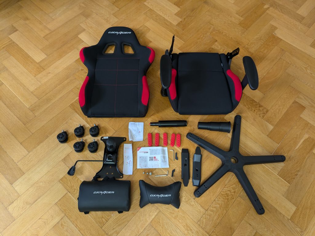 Lieferumfang des Robas Lund DX Racer 1.2 FD01 Bürostuhls