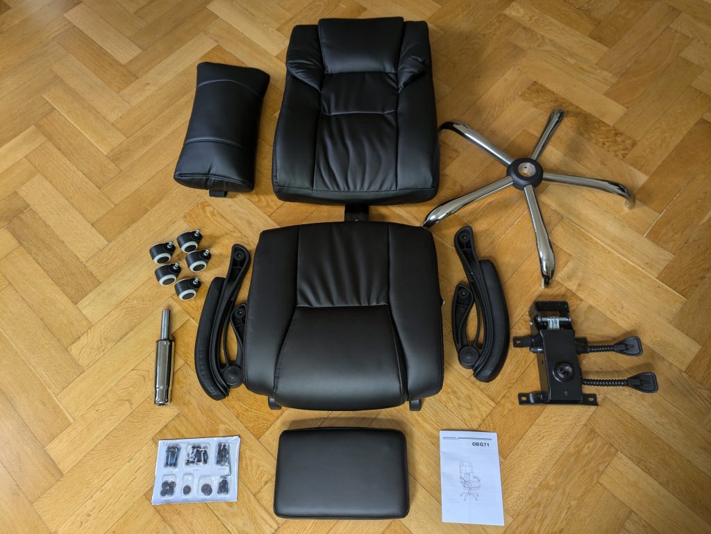 Lieferumfang des SONGMICS OBG71B Bürostuhls
