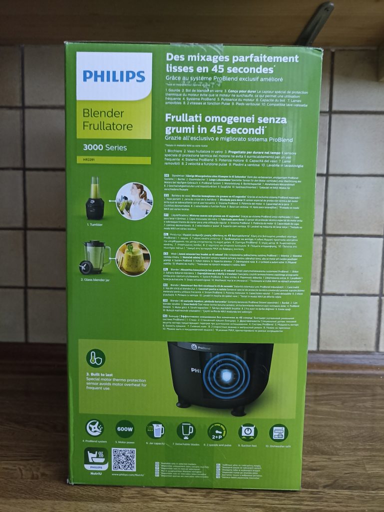 Philips 3000 Series HR229141 Standmixer, Verpackung Seitenansicht 1