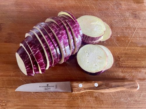 SCHWERTKRONE 1091 Küchenmesser geschnittene Aubergine