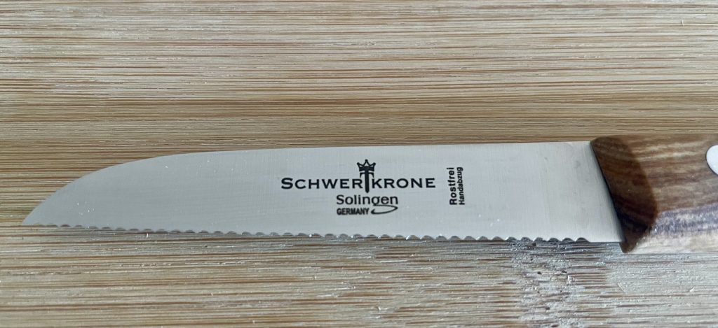 Schwertkrone 1091 Küchenmesser Nahaufnahme der Klinge