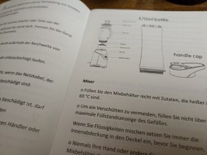Steinborg SB-7030 Standmixer, Blick in die Gebrauchsanweisung