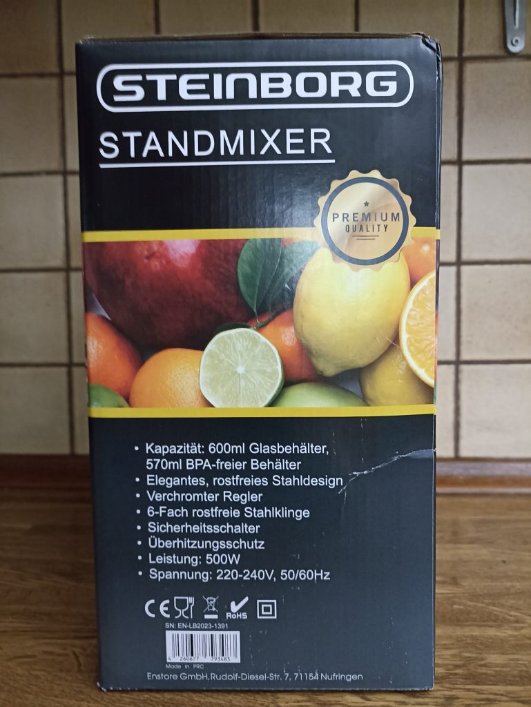 Steinborg SB-7030 Standmixer, Verpackung Seitenansicht